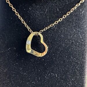 VTG 1970's 14Kt GOLD FILLED Heart Bracelet SMALL DIAMOND BY NICOLO BRECCI IN BOX